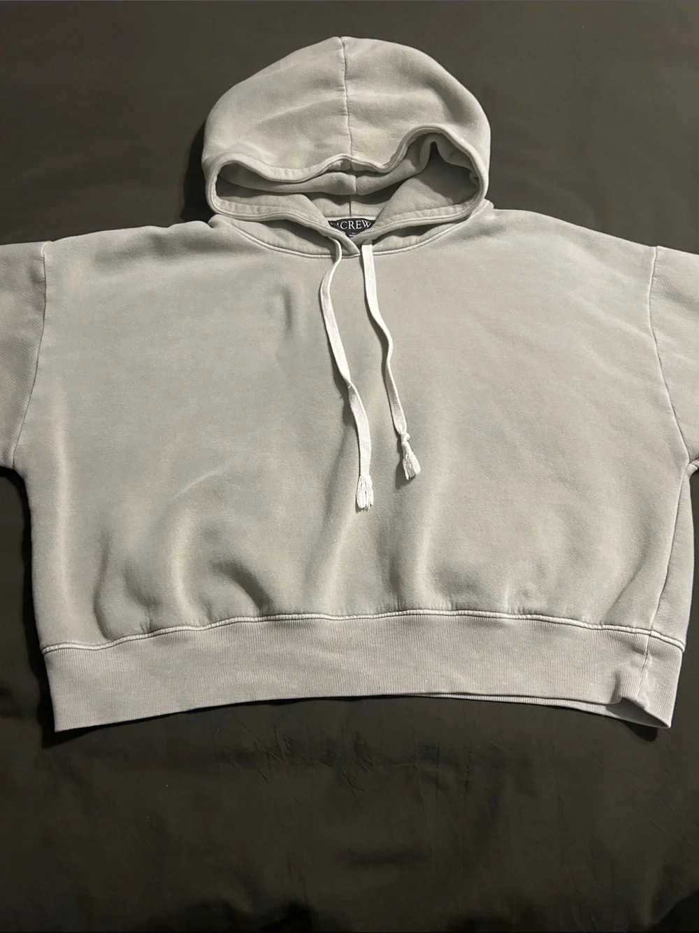JCrew Women's Cropped Hoodie Sweatshirt Light Green